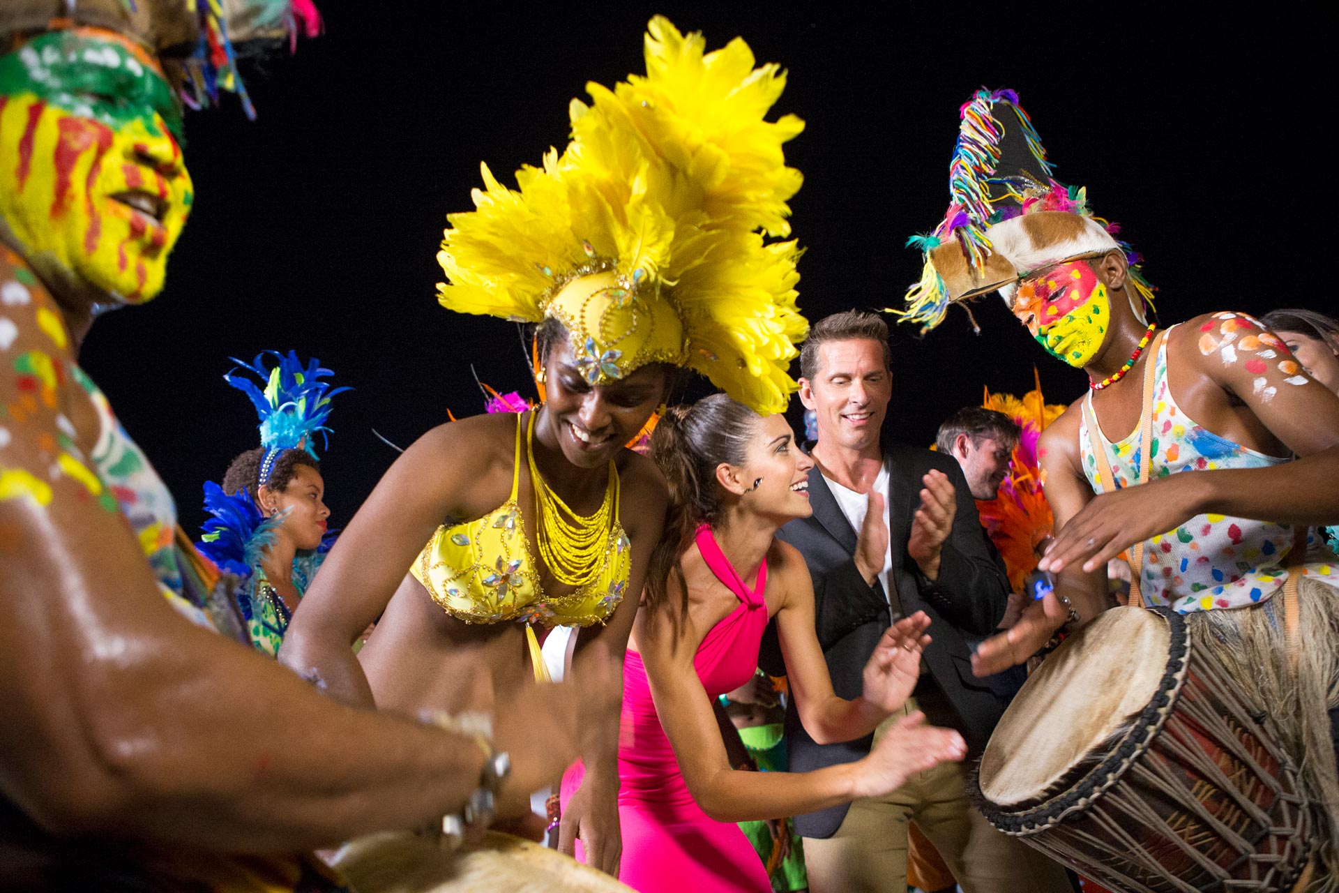 Costumes musicians at Sandals Grenada