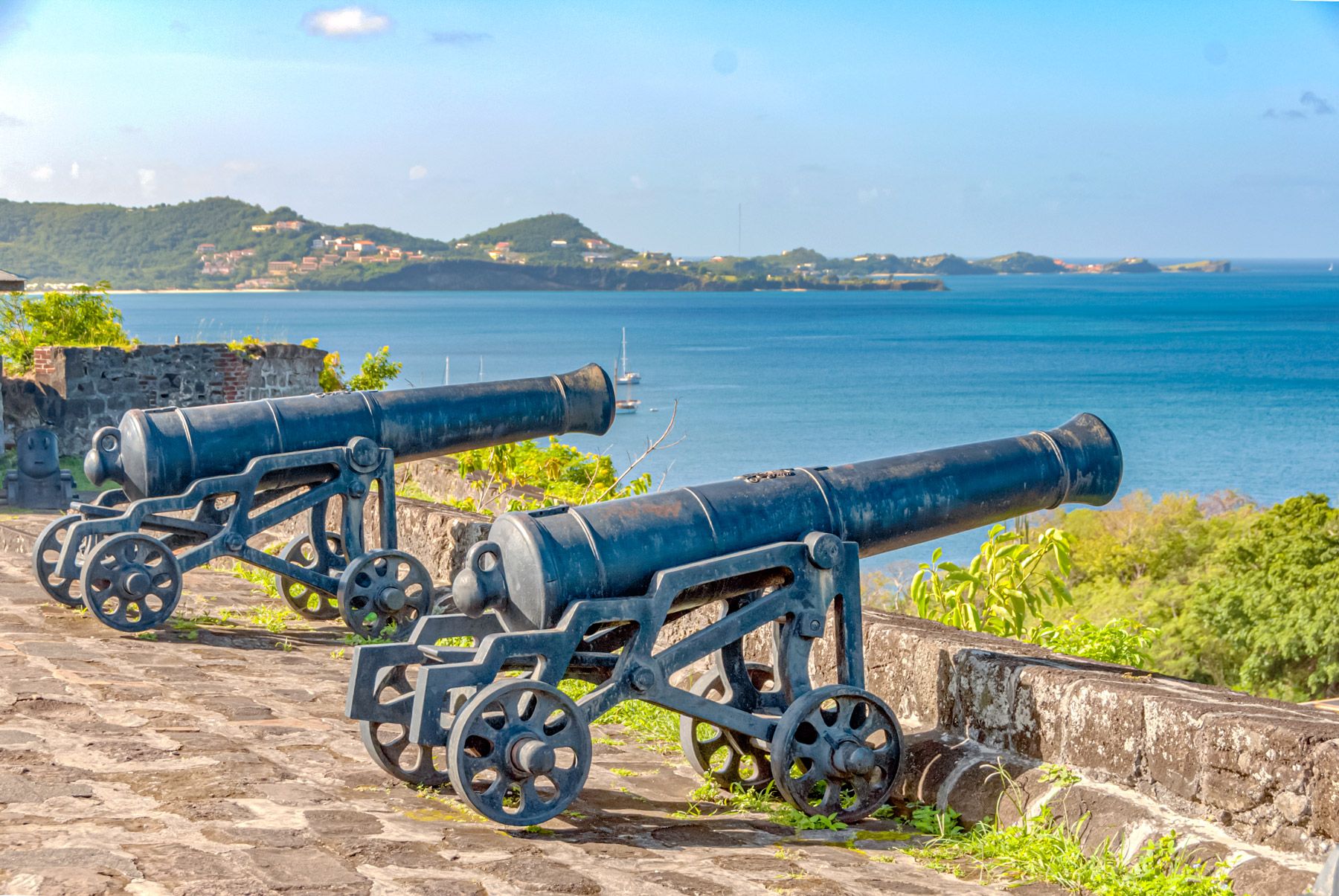 Vintage cannons Fort George St Georges Grenada