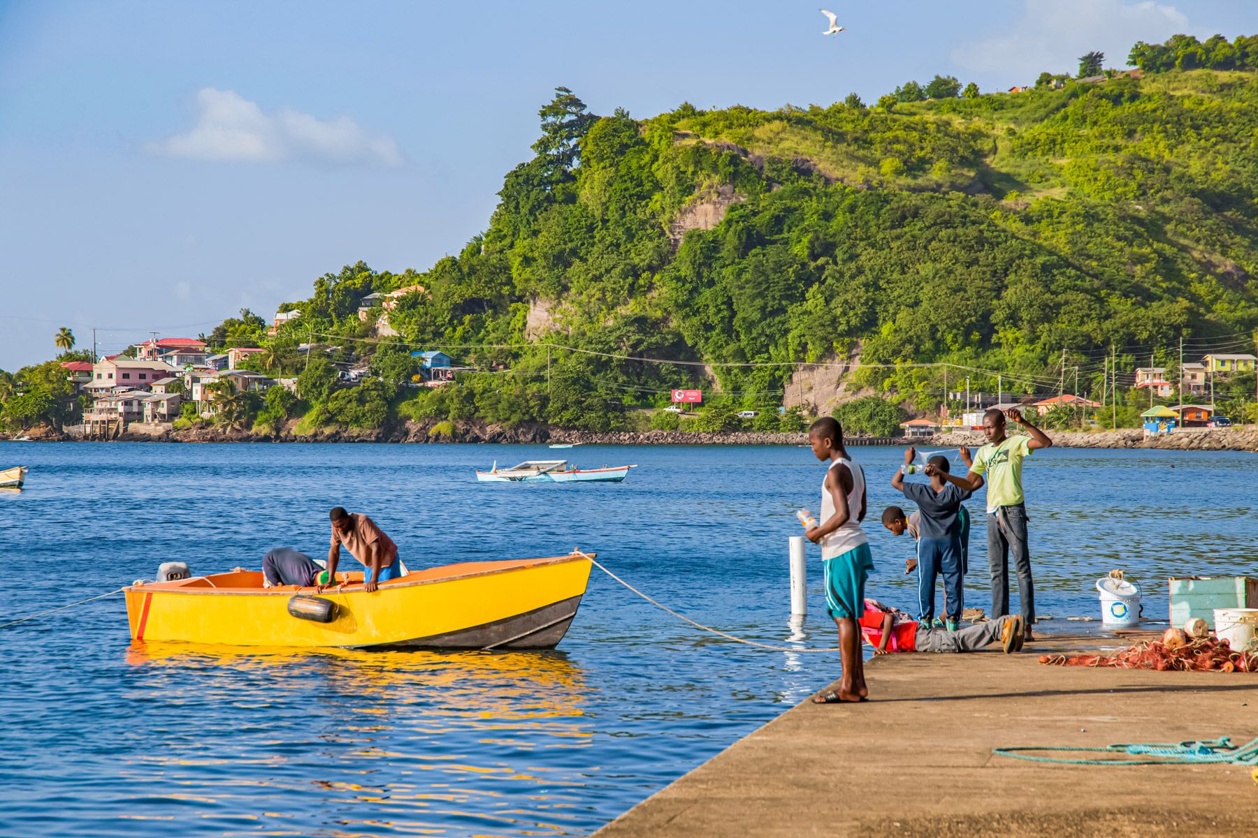 Fishing children Grenada