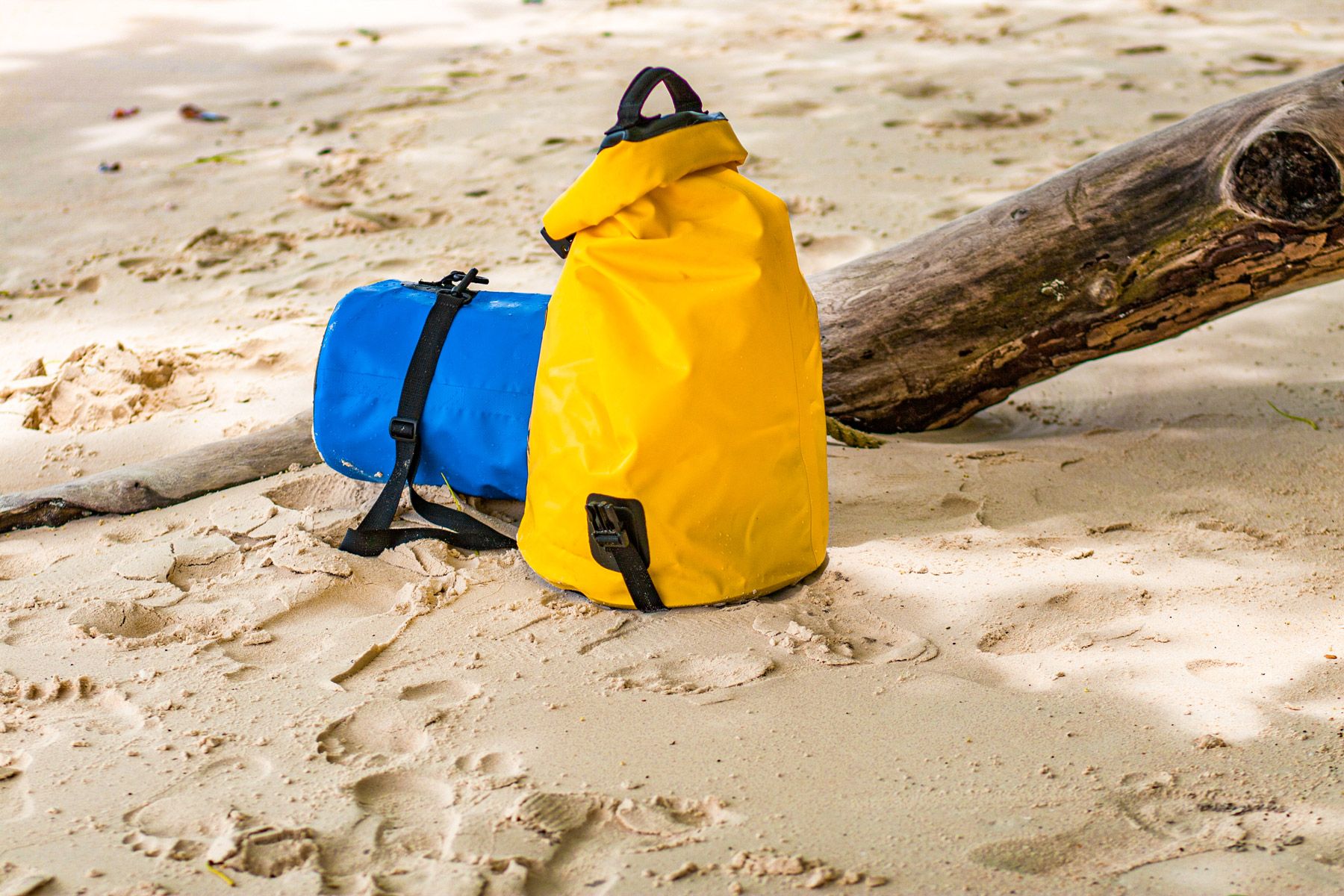 Yellow blue waterproof bags