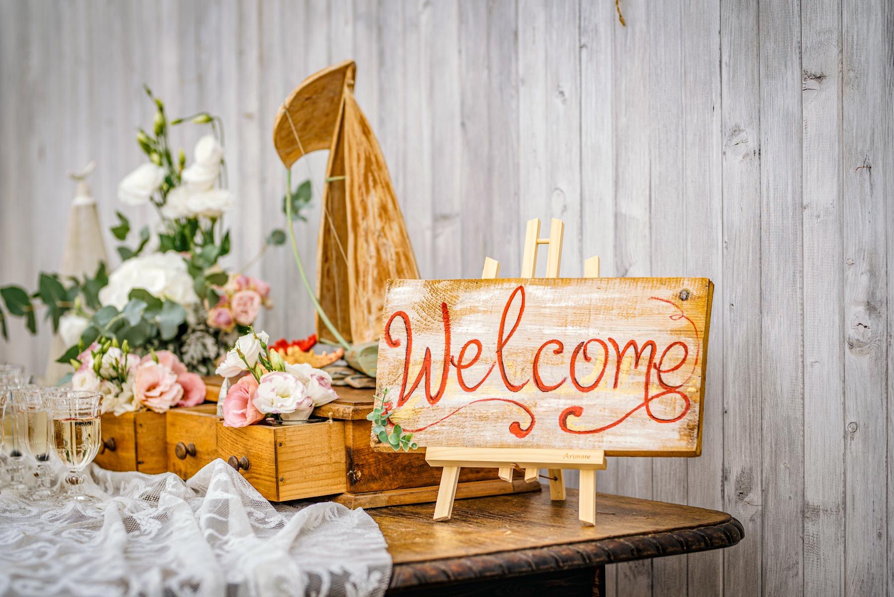 welcome sign destination wedding