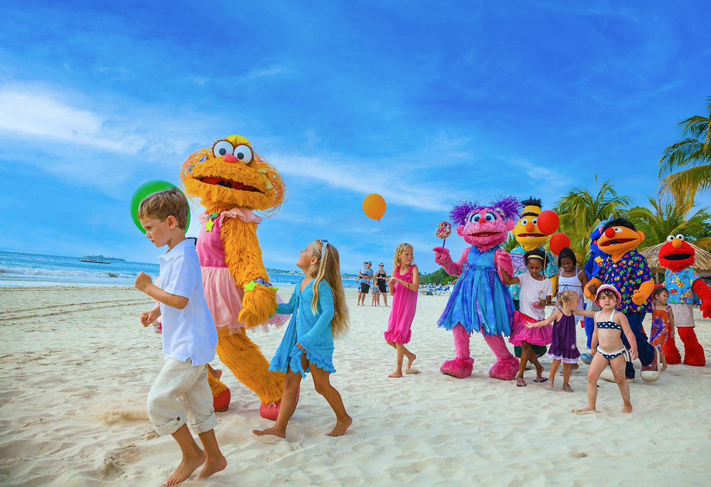 Sesame Street characters at Beaches Negril
