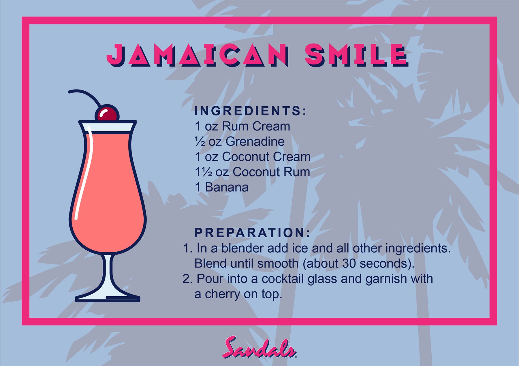 Sandals Cocktail Cards Small Jamaican Smile Post
