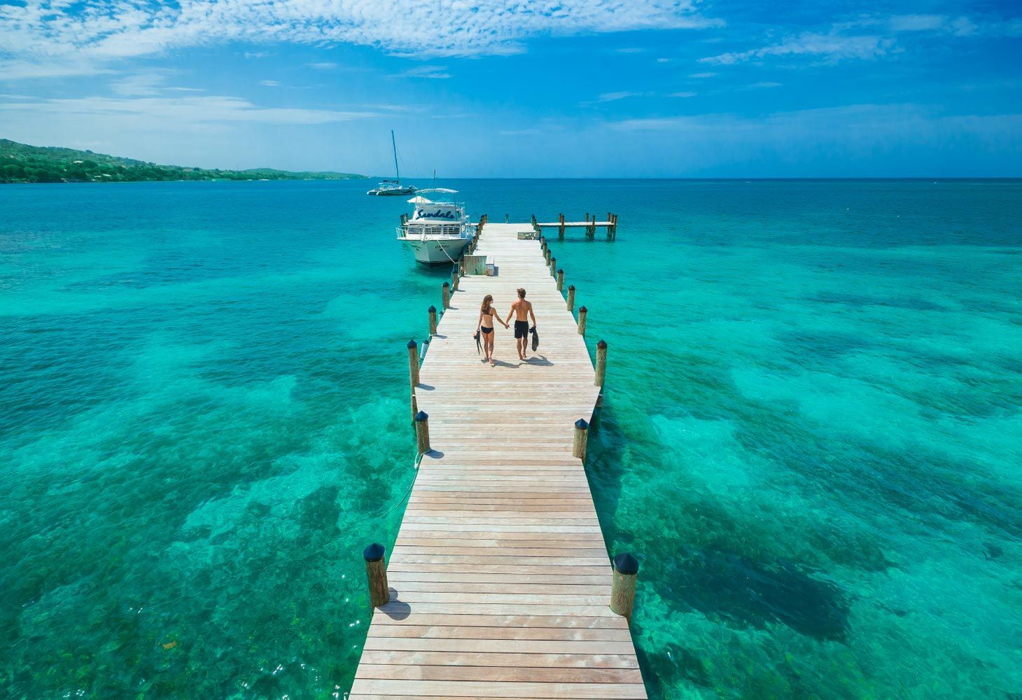 dock at Sandals Resort in Jamaica