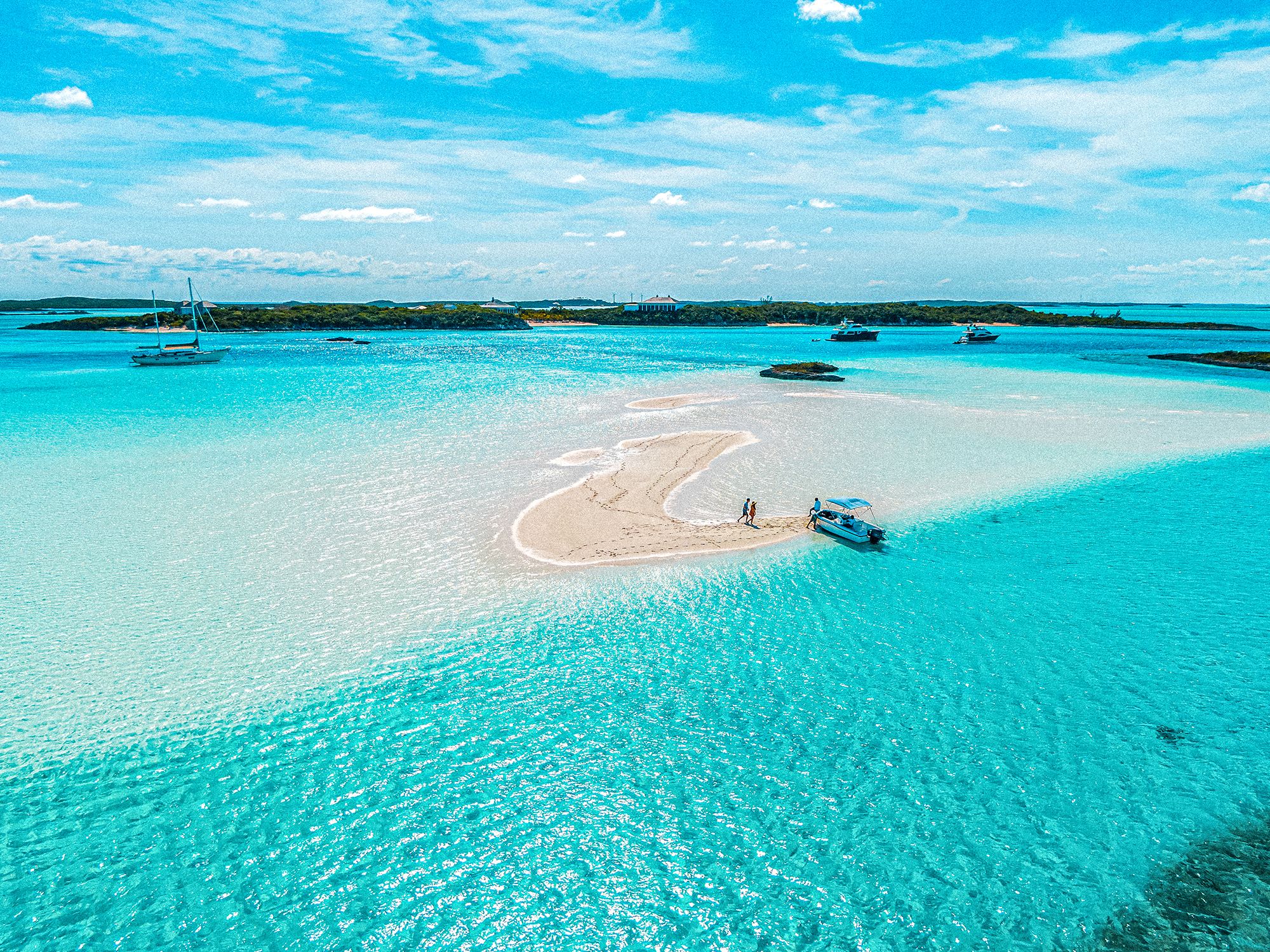 Bahamas Aerial Sandbar View