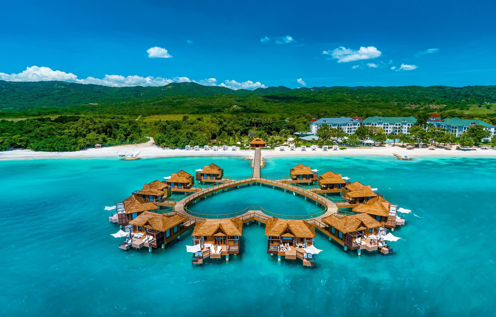 Sandals South Coast Over Water Bungalows Aerial Front