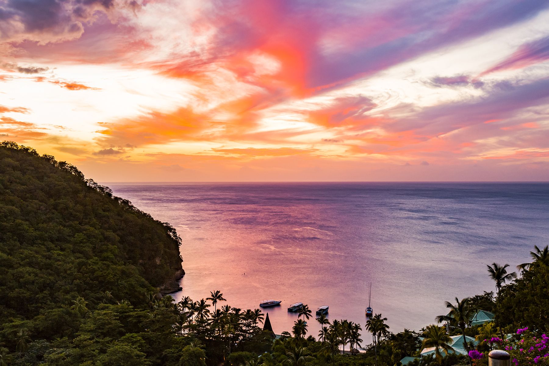 Treehouse View Soufriere St Lucia Sunset