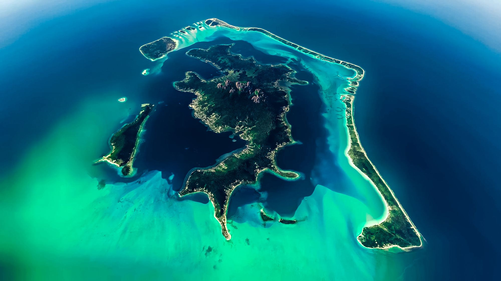 Bora Bora Island Aerial View