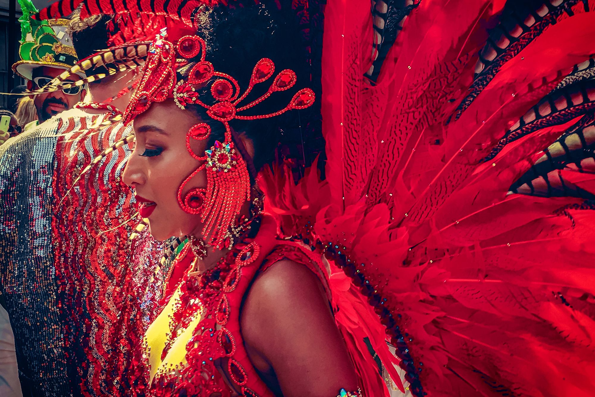 Island Carnival Caribbean Girl Costume Closeup